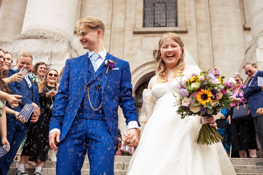 Confetti-down-the-stairs-in-Christ-Church-Spitalfields