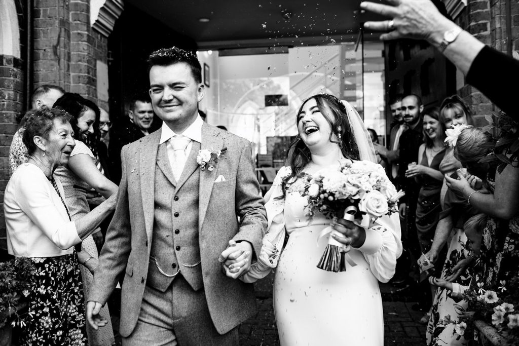 couple outside st albans registry office