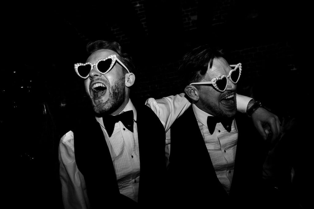 groom and groom black and white